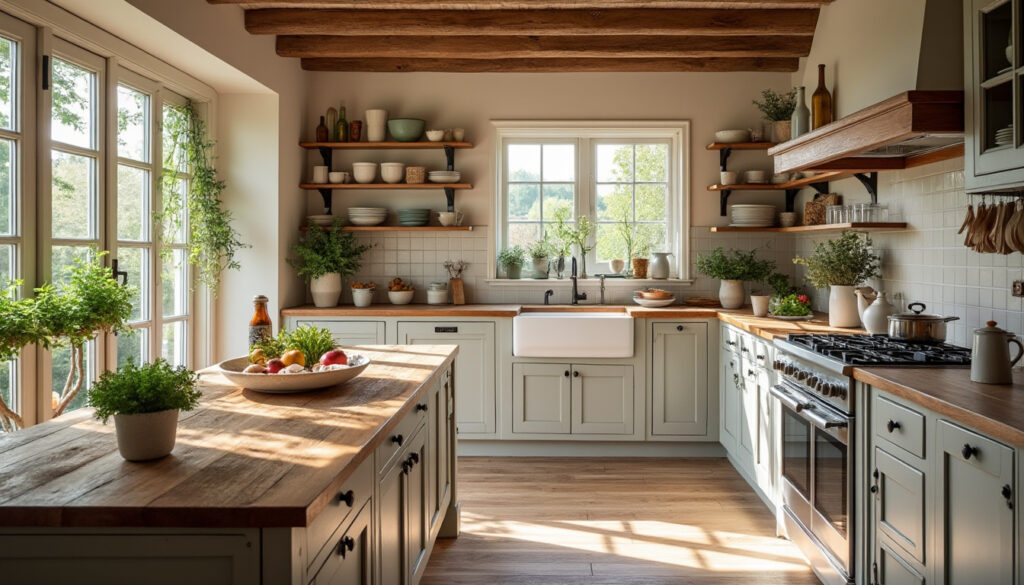 Cuisines de campagne chic : charme authentique et élégance naturelle